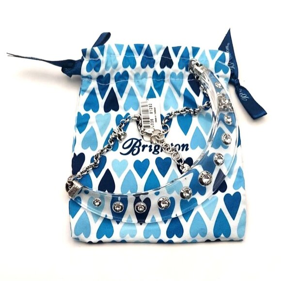 NWT Brighton On The Rocks Collar Necklace Crystal Silverplated Retired IN7892P39 - Picture 8 of 8